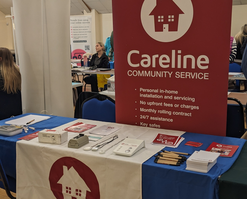 A careline stand at the Golden Age event in Tydd Saint Giles.