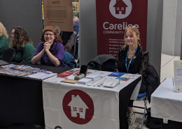 Freija from Careline manning our stand at the Care for carers event in Norwich.