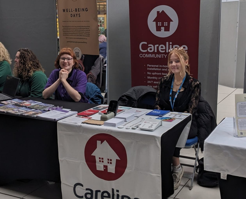 Freija from Careline manning our stand at the Care for carers event in Norwich.